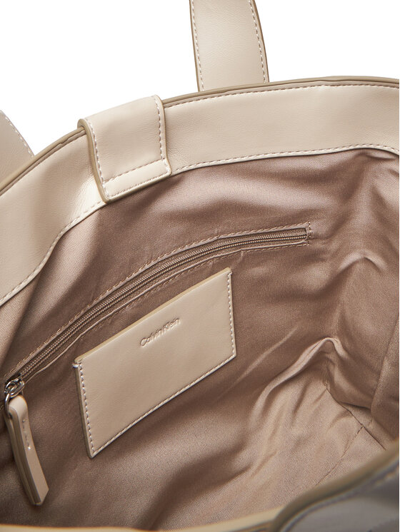 Calvin Klein Calvin Klein Geantă Webbing Strap Small Tote LV04F3290G Écru