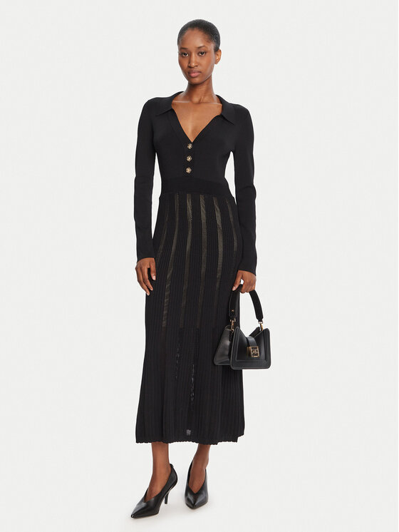 TWINSET TWINSET Rochie tricotată 252TP3110 Negru Regular Fit