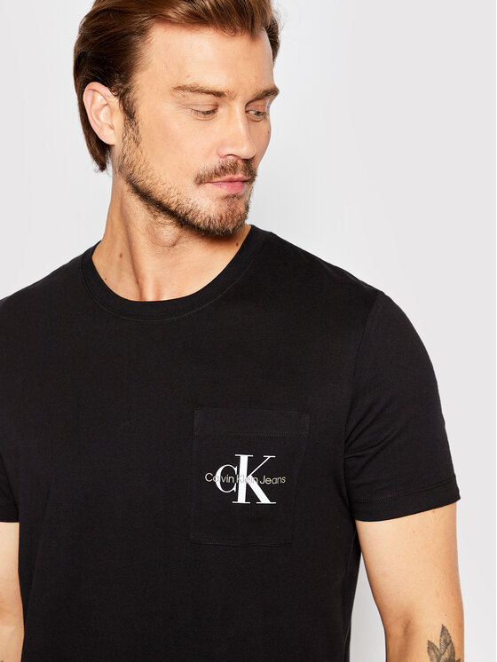Calvin Klein Jeans Calvin Klein Jeans Póló J30J320936 Fekete Slim Fit