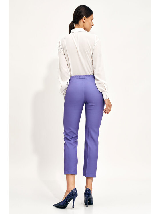 NIFE NIFE Kalhoty z materiálu SD70 Fialová Classic Fit