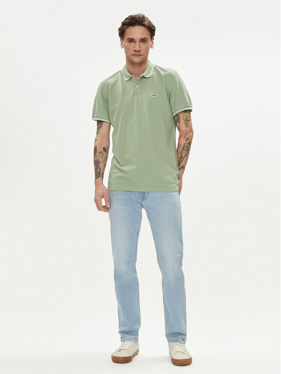 Lee Lee Polo 112349953 Zielony Regular Fit