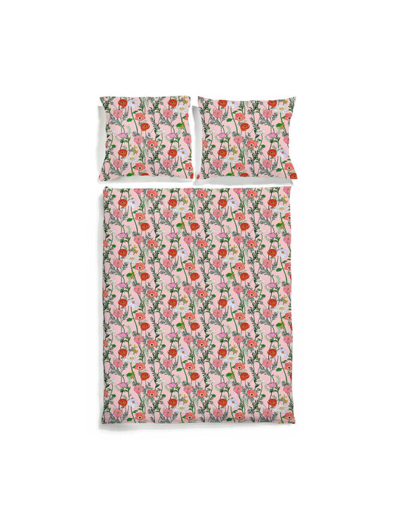White pocket White pocket Komplet pościeli we wzory Różowy
