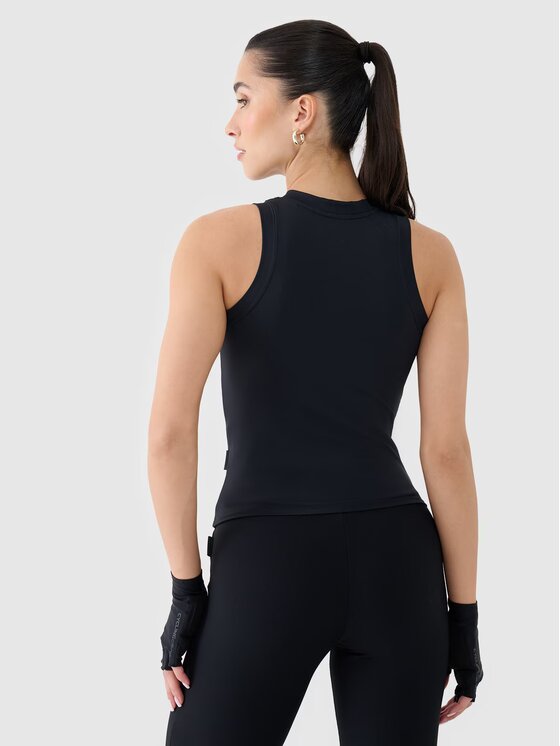 4F 4F Tričko 4FRSS25TSLEF221-20S Čierna Slim Fit