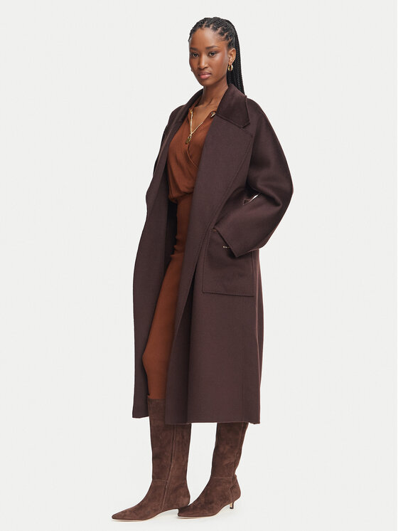 Elisabetta Franchi Elisabetta Franchi Płaszcz wełniany CP-01D-66E2-V850 Brązowy ciemny Regular Fit