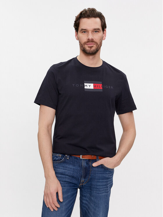 Tommy Hilfiger T-krekls MW0MW37859 Tumši zils Regular Fit