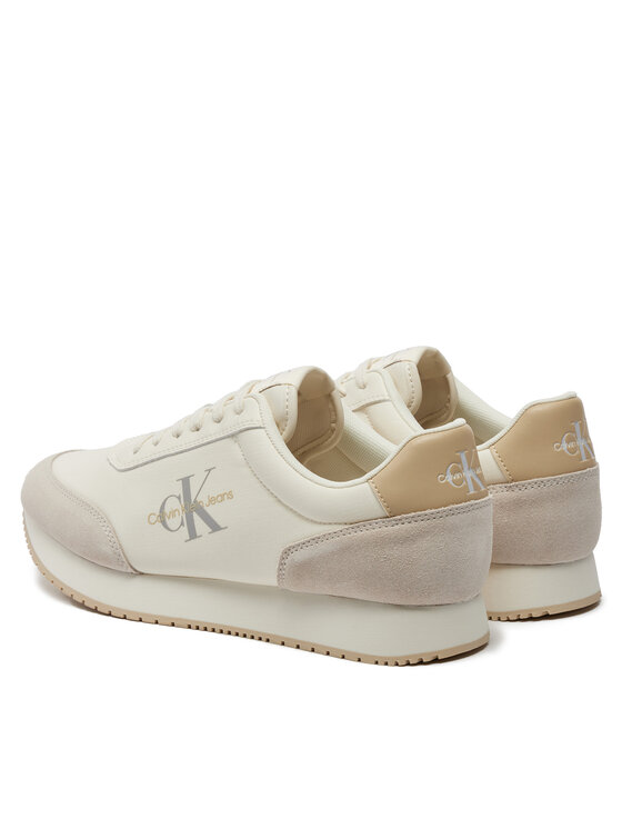 Calvin Klein Jeans Calvin Klein Jeans Sneakersy Retro Runner Low Mix Mtl YM0YM01032 Écru