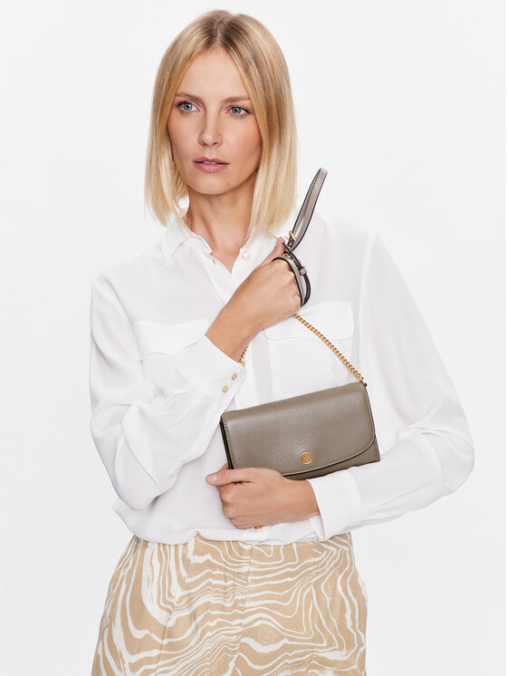 Tory Burch Tory Burch Τσάντα Robinson Chain Wallet 137152 Γκρι