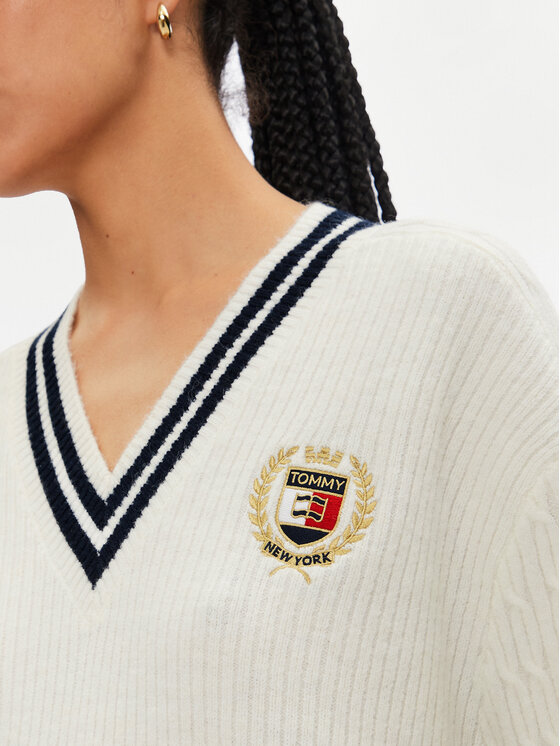 Tommy Jeans Tommy Jeans Džemper haljina DW0DW19810 Écru Relaxed Fit
