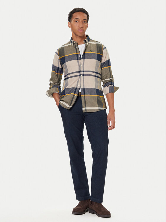 Barbour Barbour Košeľa Iceloch MSH4994TN16 Zelená Tailored Fit