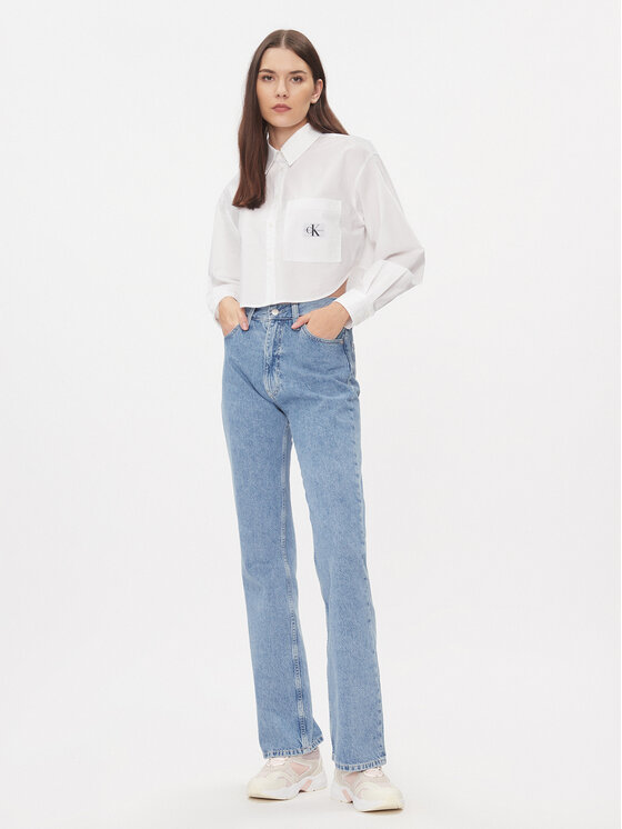 Calvin Klein Jeans Calvin Klein Jeans Košeľa J20J222614 Biela Cropped Fit