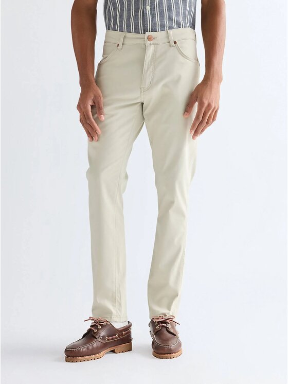 Wrangler Wrangler Spodnie materiałowe LARSTON Biały Slim Fit
