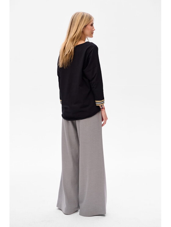 blue shadow blue shadow Bluzka Banan Czarny Regular Fit