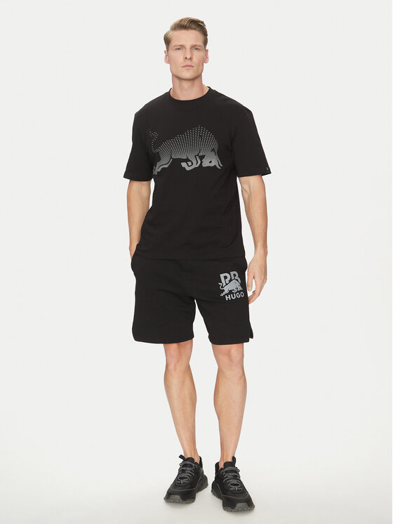 HUGO HUGO T-shirt Dricard_RB 50542775 Crna Regular Fit