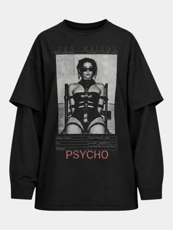 MADE BY SOCIETY MADE BY SOCIETY T-Shirt PSYCHO - T27893 Czarny Basic Fit