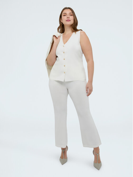Fiorella Rubino Fiorella Rubino Kamizelka M089L008362N011 Biały Regular Fit