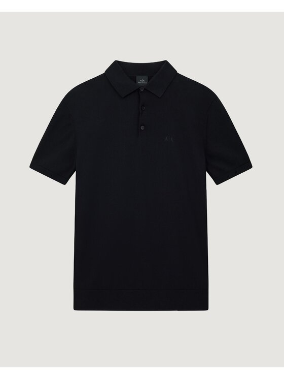 Armani Exchange Armani Exchange Polo KNIT Czarny Casual Fit