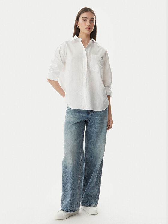 Calvin Klein Jeans Calvin Klein Jeans Krekls LV047G126G Balts Relaxed Fit