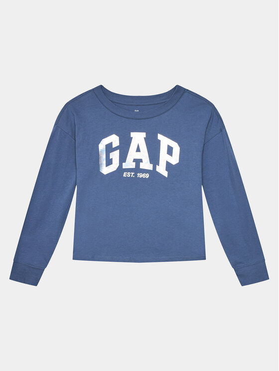 Gap Gap Majica dugih rukava 788206-03 Plava Regular Fit