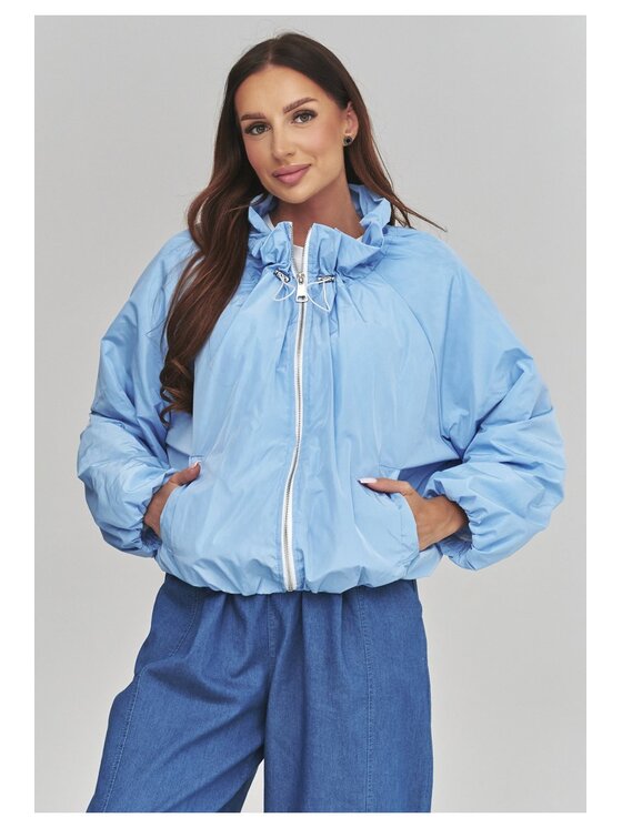 Makadamia Makadamia Kurtka przejściowa C58 Niebieski Loose Fit