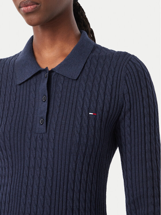 Tommy Jeans Tommy Jeans Úpletové šaty DW0DW23317 Tmavomodrá Slim Fit