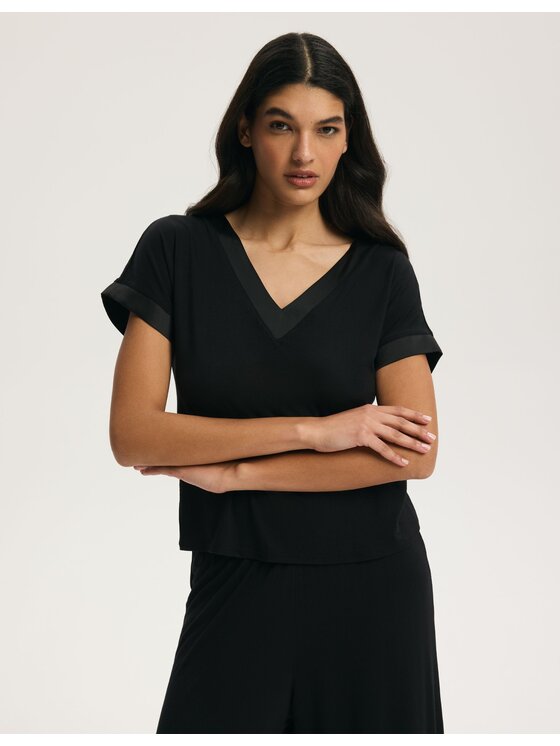 Esotiq Esotiq Piżama 44928 Czarny Regular Fit