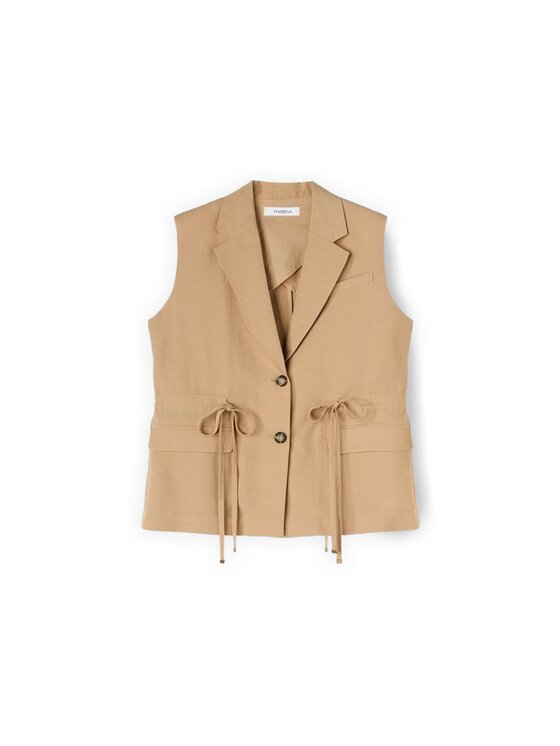 Motivi Motivi Gilet L016Q000079N0R2 Crema Over Fit