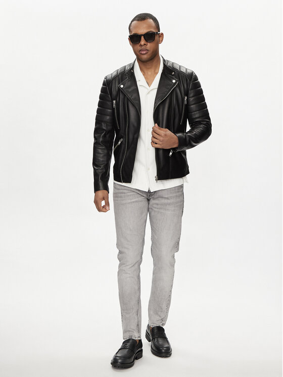 Serge Pariente Serge Pariente Lederjacke Gladiator Schwarz Regular Fit