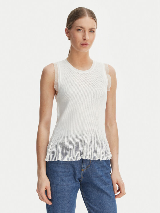 Rinascimento Rinascimento Bluză CFM0012241003 Alb Slim Fit