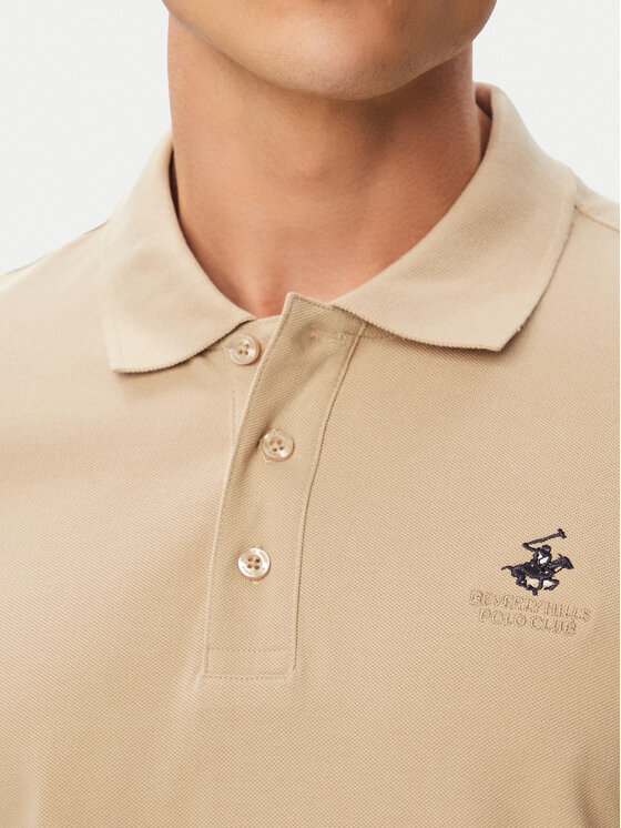 Beverly Hills Polo Club Beverly Hills Polo Club Polokošeľa P-SS26M-P424125 Béžová Regular Fit
