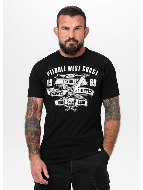 PITBULL PITBULL T-Shirt Koszulka męska Slim Fit OLDSCHOOL RAZOR XL Czarny Regular Fit