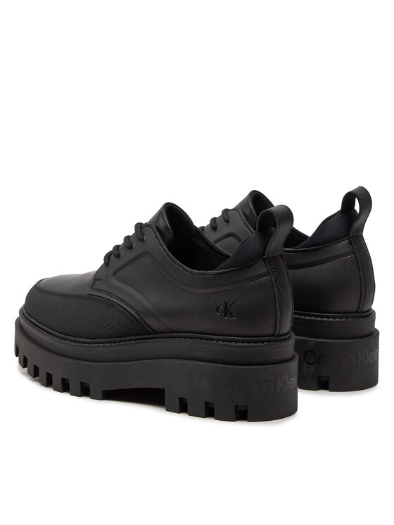 Calvin Klein Jeans Calvin Klein Jeans Pusbačiai Flatform Laceup Derby Mg Mtl YW0YW01502 Juoda