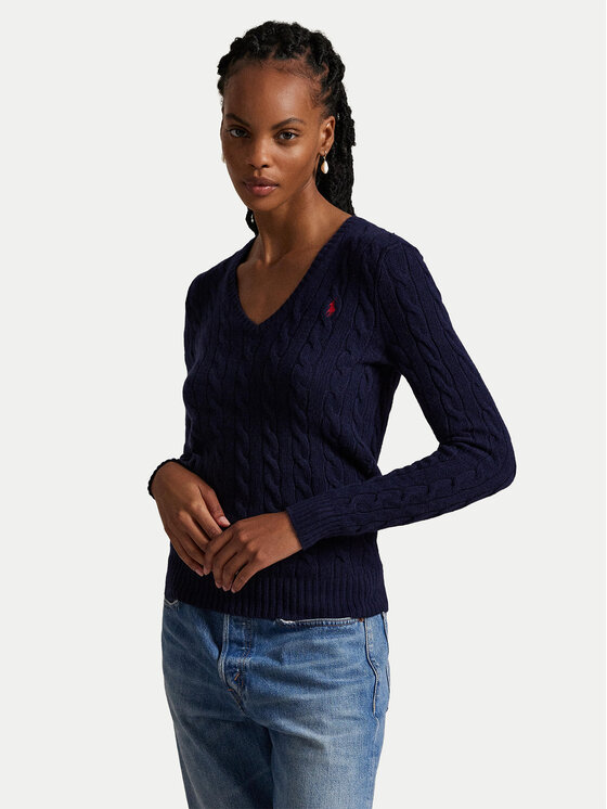 Polo Ralph Lauren Sweter 211971866003 Granatowy Slim Fit