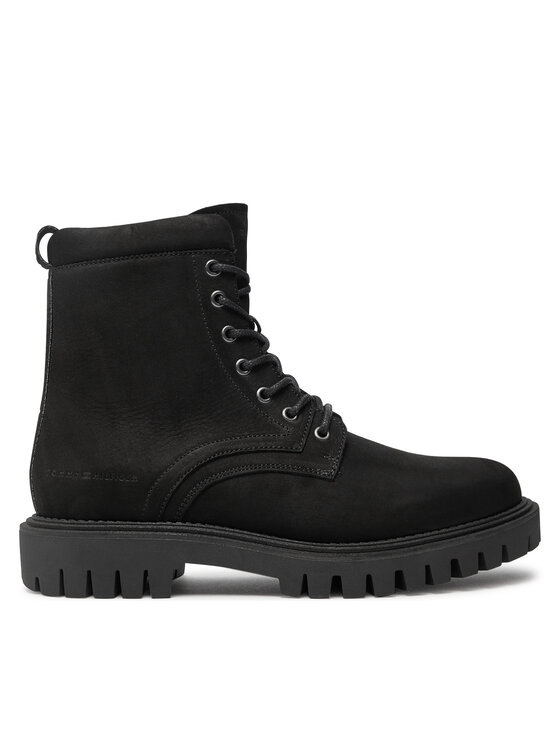 Tommy Hilfiger Tommy Hilfiger Turistická obuv Casual Hilfiger Chunk Z Nbk Boot FM0FM05149 Černá