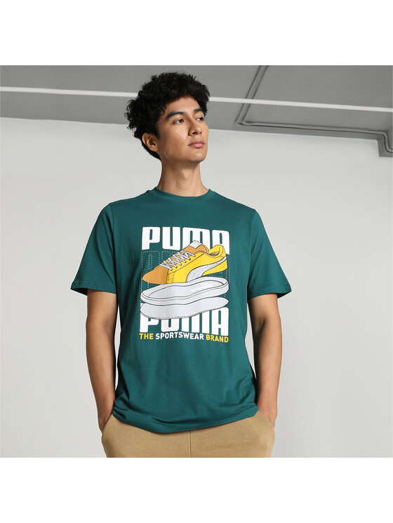 Puma Puma T-Shirt 677186 Zielony Regular Fit