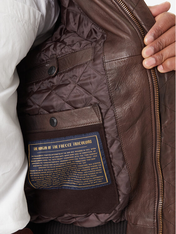Aeronautica Militare Aeronautica Militare Lederjacke 252PN0846U100839 Braun Regular Fit