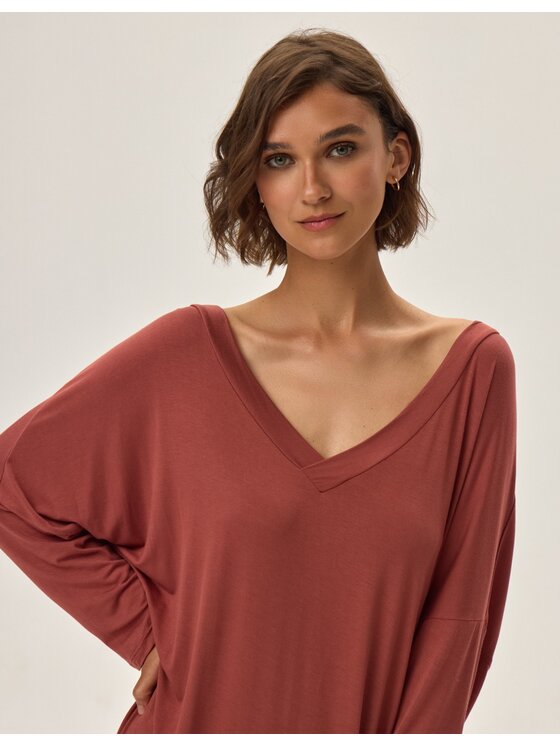 Esotiq Esotiq Koszula nocna 42092 Brązowy Regular Fit