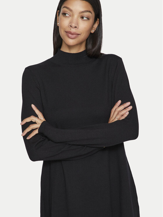 Vila Vila Trikotažinė suknelė Comfy 14087511 Juoda Regular Fit