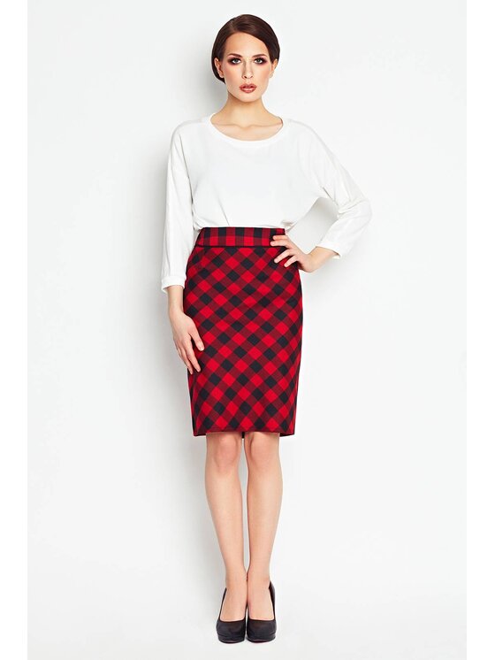 Awama Awama Spódnica A107 Czerwony Basic Fit