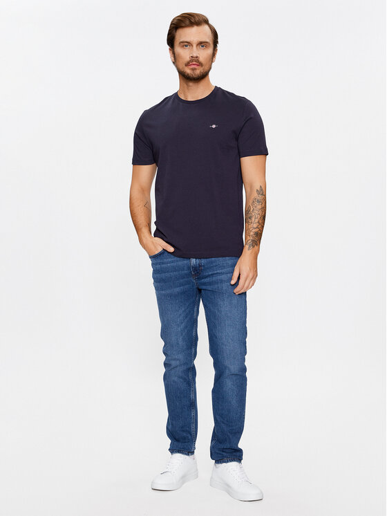 Gant Gant T-Shirt Shield 2003184 Granatowy Regular Fit