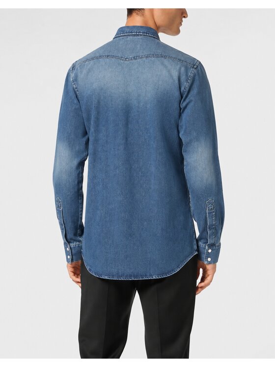 PHILIPP PLEIN PHILIPP PLEIN Koszula jeansowa 31230 Niebieski Regular Fit