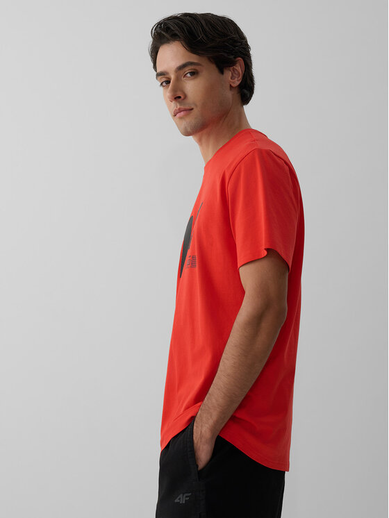4F 4F T-Shirt COMMERCIAL Czerwony Regular Fit