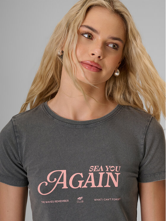 4F 4F T-Shirt APRES SEA Szary Slim Fit