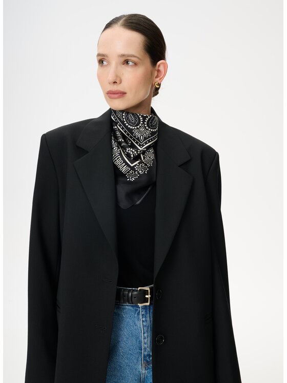 LEBRAND LEBRAND Chusta Bandana Jedwabna Czarny