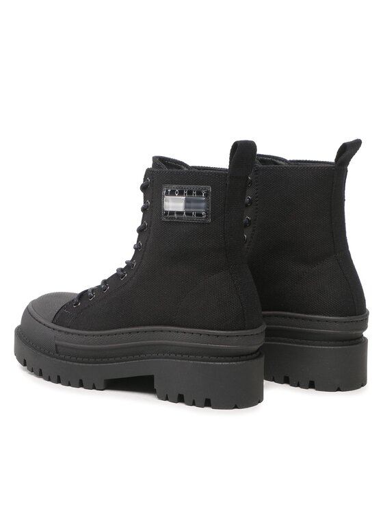 Tommy Hilfiger Tommy Hilfiger Čizme Tjw Foxing Canvas EN0EN02216 Crna