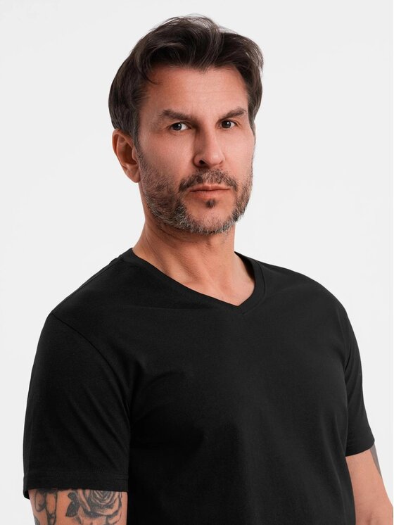 Ombre Ombre T-Shirt OM-TSBS-0237 Černá Regular Fit