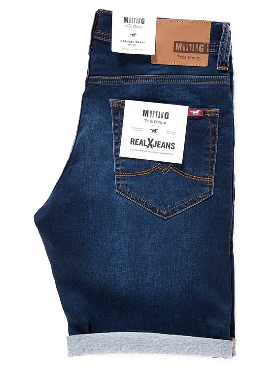 Mustang Mustang Pantaloncini di jeans CHICAGO SHORT Blu Slim Fit