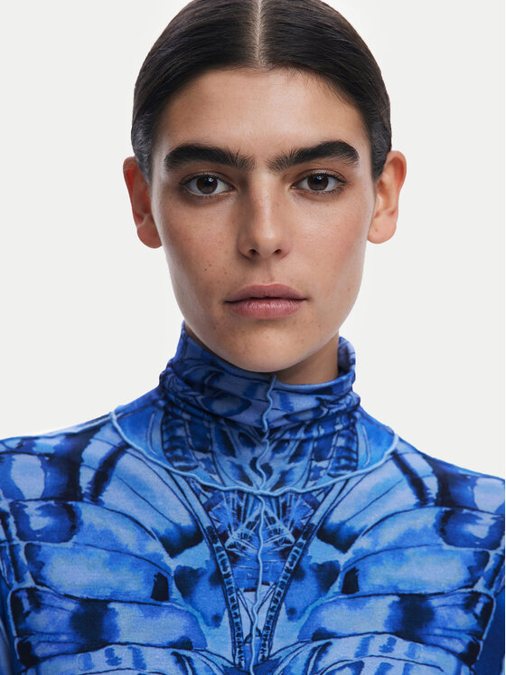 Desigual Desigual Každodenní šaty 24WWVK26 Modrá Slim Fit