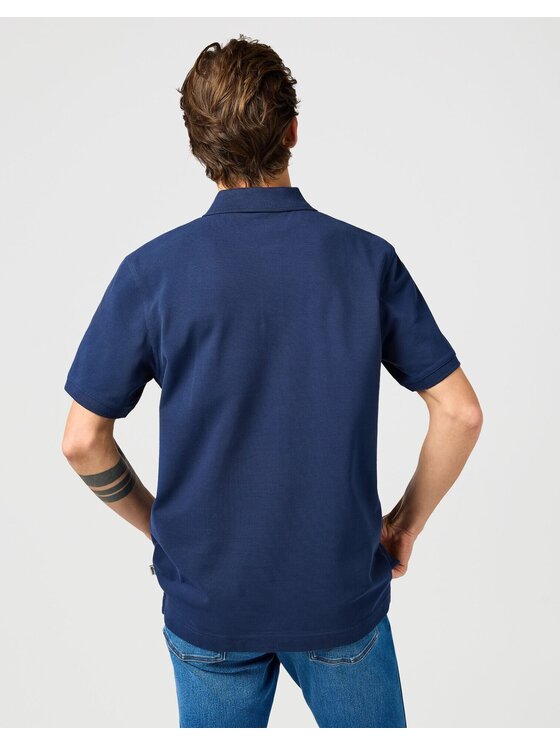 Wrangler Wrangler T-Shirt POLO SHIRT Niebieski Regular Fit