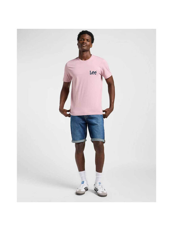 Lee Lee T-shirt MEDIUM WOBBLY TEE Rosa Regular Fit