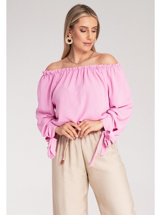 FIGL FIGL Bluzka M1133 Różowy Regular Fit
